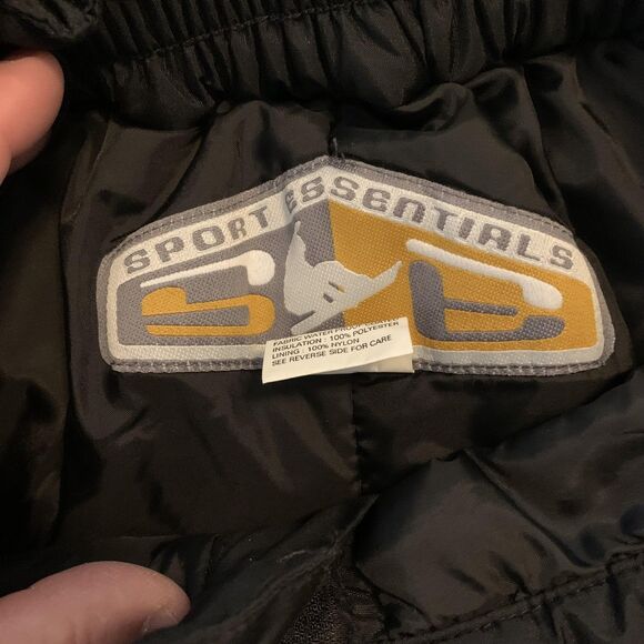 Sport Essentials Snow Pants Youth 16 Black Insulated Bib Winter Ski Snowboard - Picture 2 of 10